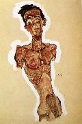 Egon Schiele Nude Self portrait oil painting